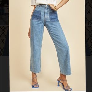 Reformation Eloise Patch Jean NWOT